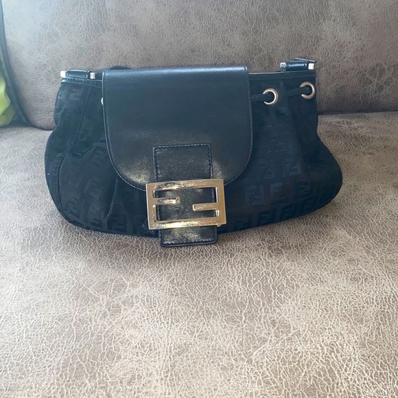 Fendi small zucchino canvas drawstring baguette - Picture 1 of 16